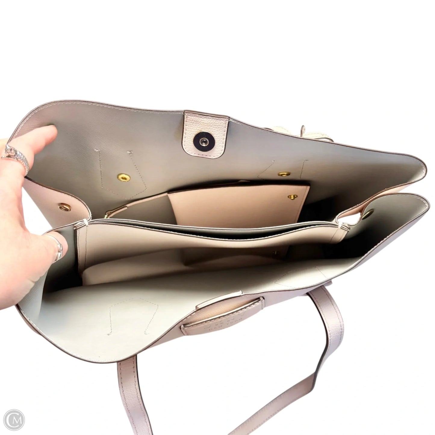 Tote Leather By Dkny, Size: Medium