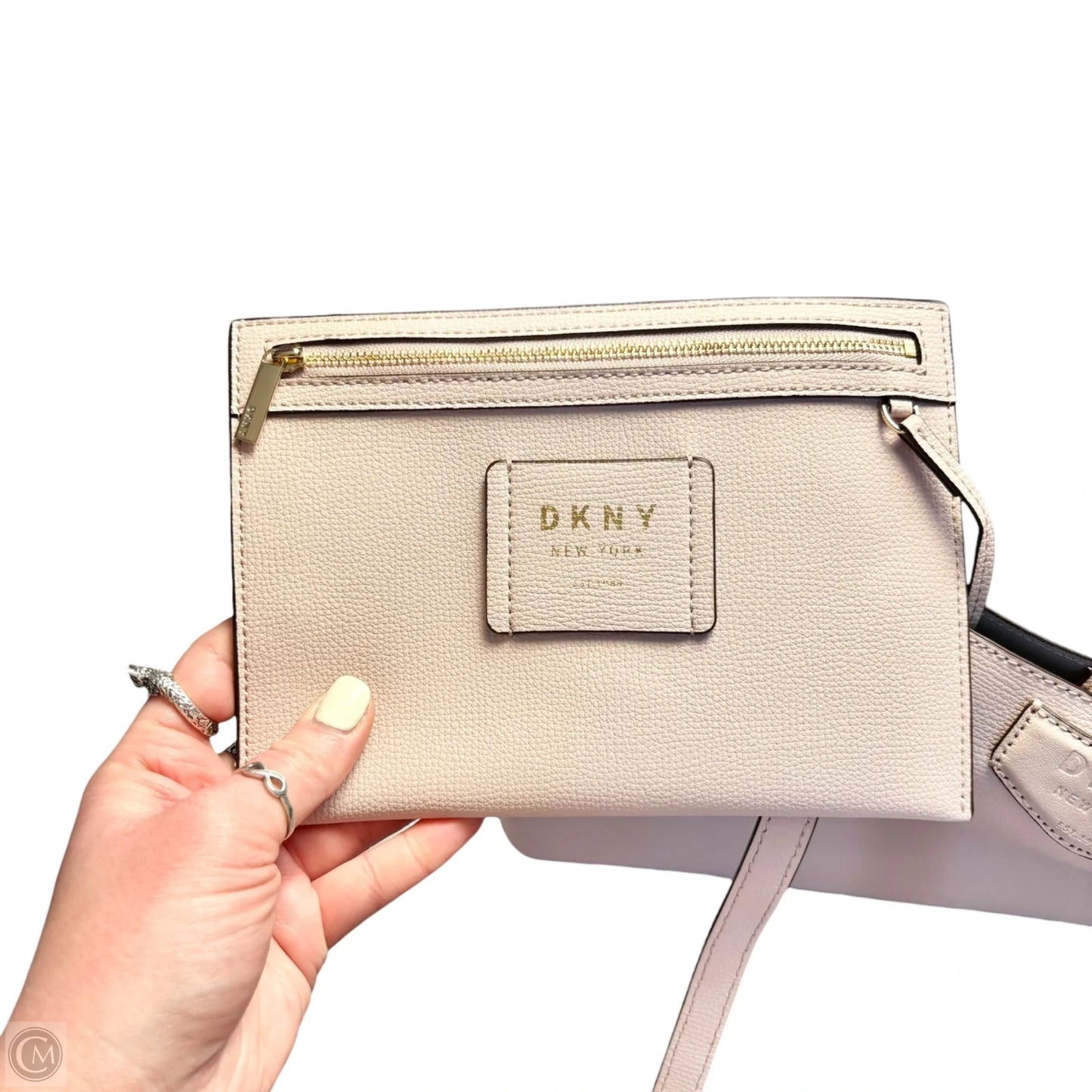 Tote Leather By Dkny, Size: Medium