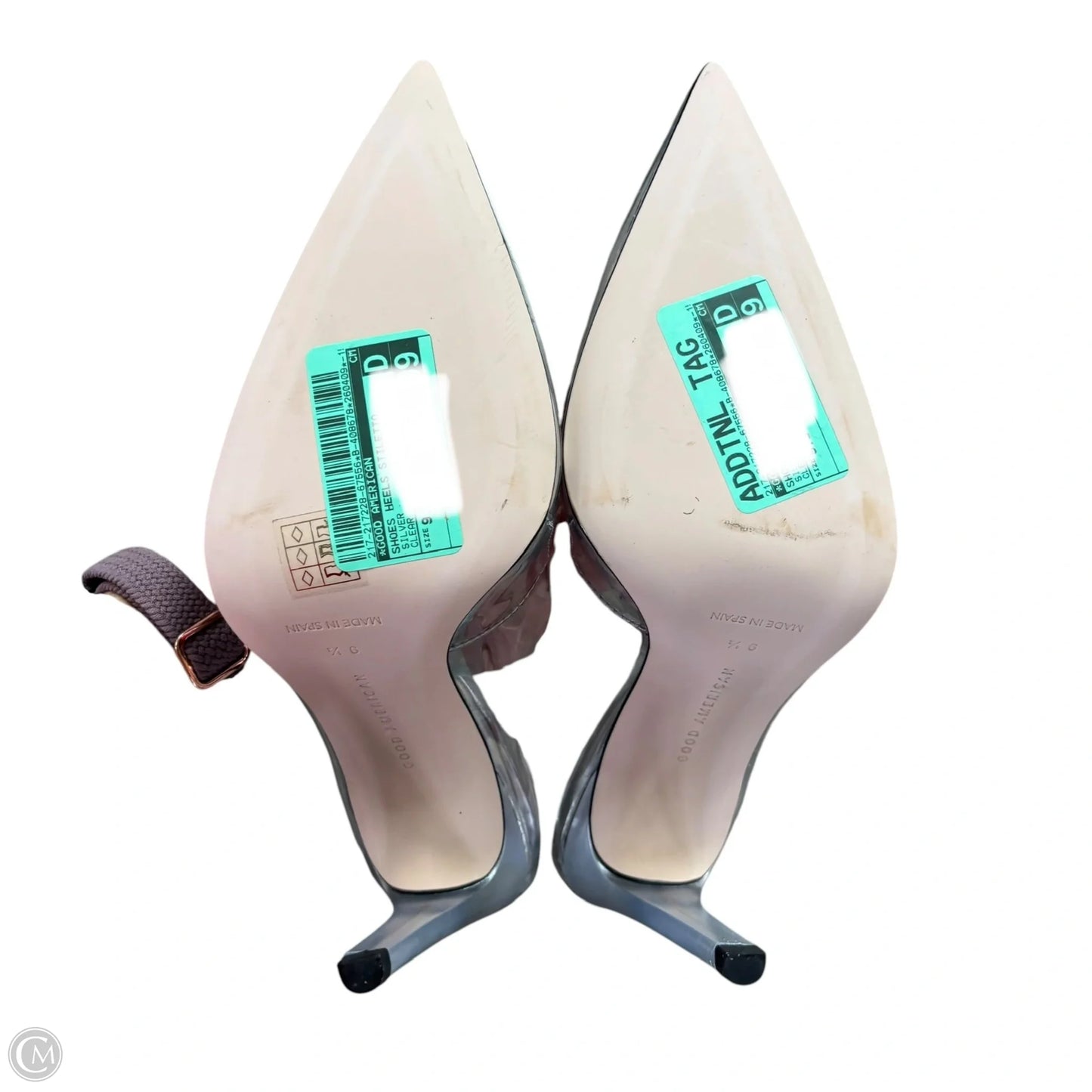 Shoes Heels Stiletto By Good American In Silver, Size: 9.5