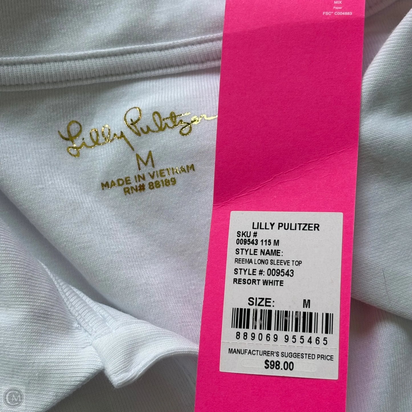 Top Long Sleeve Designer By Lilly Pulitzer In White, Size: M
