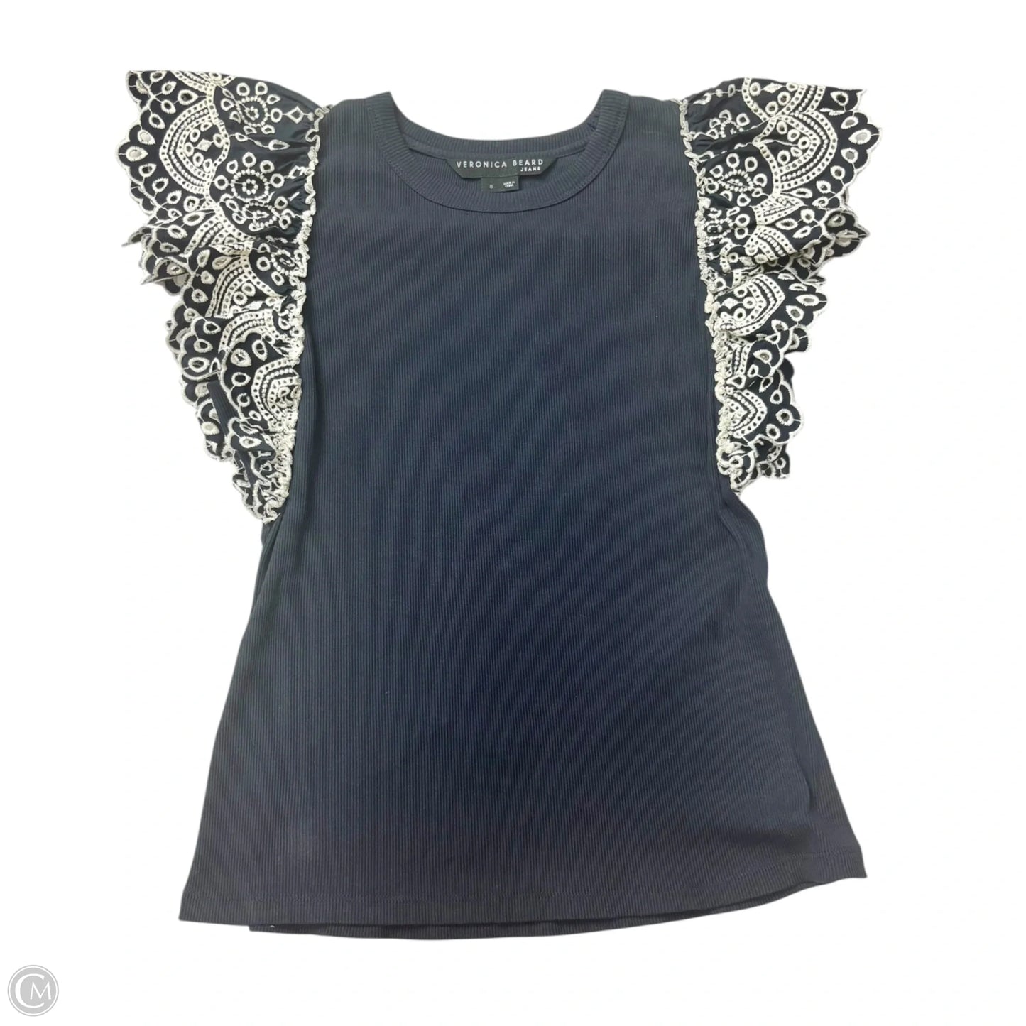 Top Short Sleeve By Veronica Beard In Navy, Size: S
