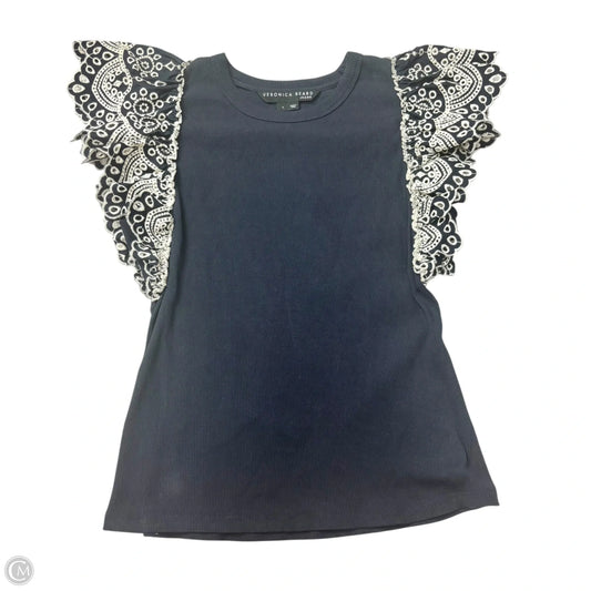 Top Short Sleeve By Veronica Beard In Navy, Size: S