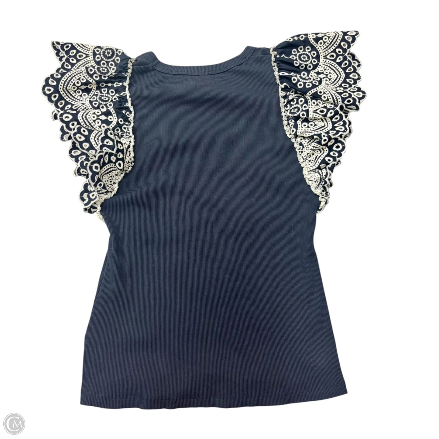 Top Short Sleeve By Veronica Beard In Navy, Size: S