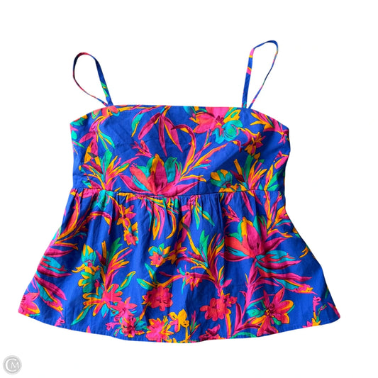 Top Sleeveless By J. Crew In Tropical Print, Size: M