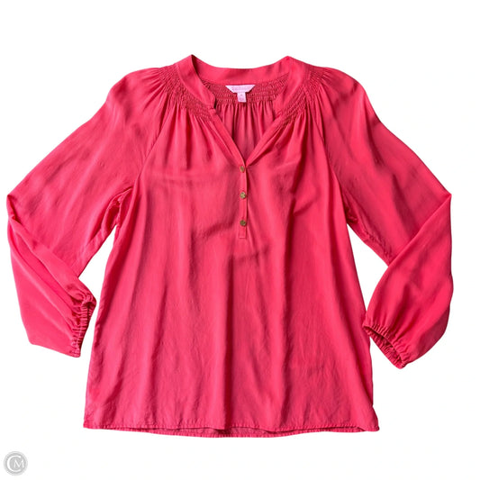 Top Long Sleeve Designer By Lilly Pulitzer In Pink, Size: M