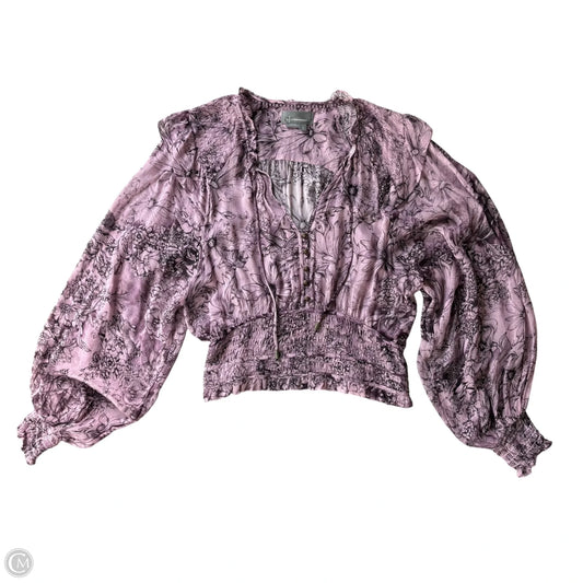 Top Long Sleeve By Anthropologie In Floral Print, Size: M