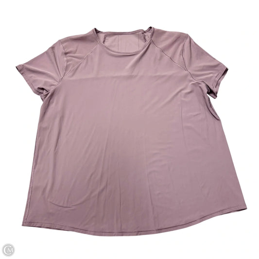 Athletic Top Short Sleeve By Lululemon In Purple, Size: M