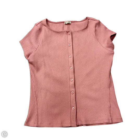 Top Short Sleeve By Free People In Pink, Size: L