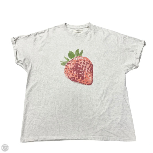 Top Short Sleeve By Anthropologie In Grey, Size: L