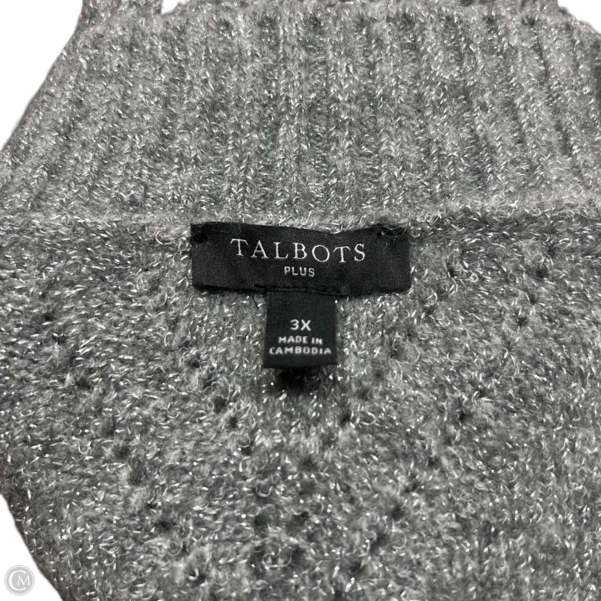 Sweater By Talbots In Grey, Size: 3x