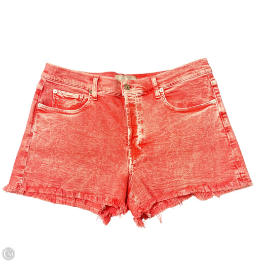 Shorts By 7 For All Mankind In Red Denim, Size: 14