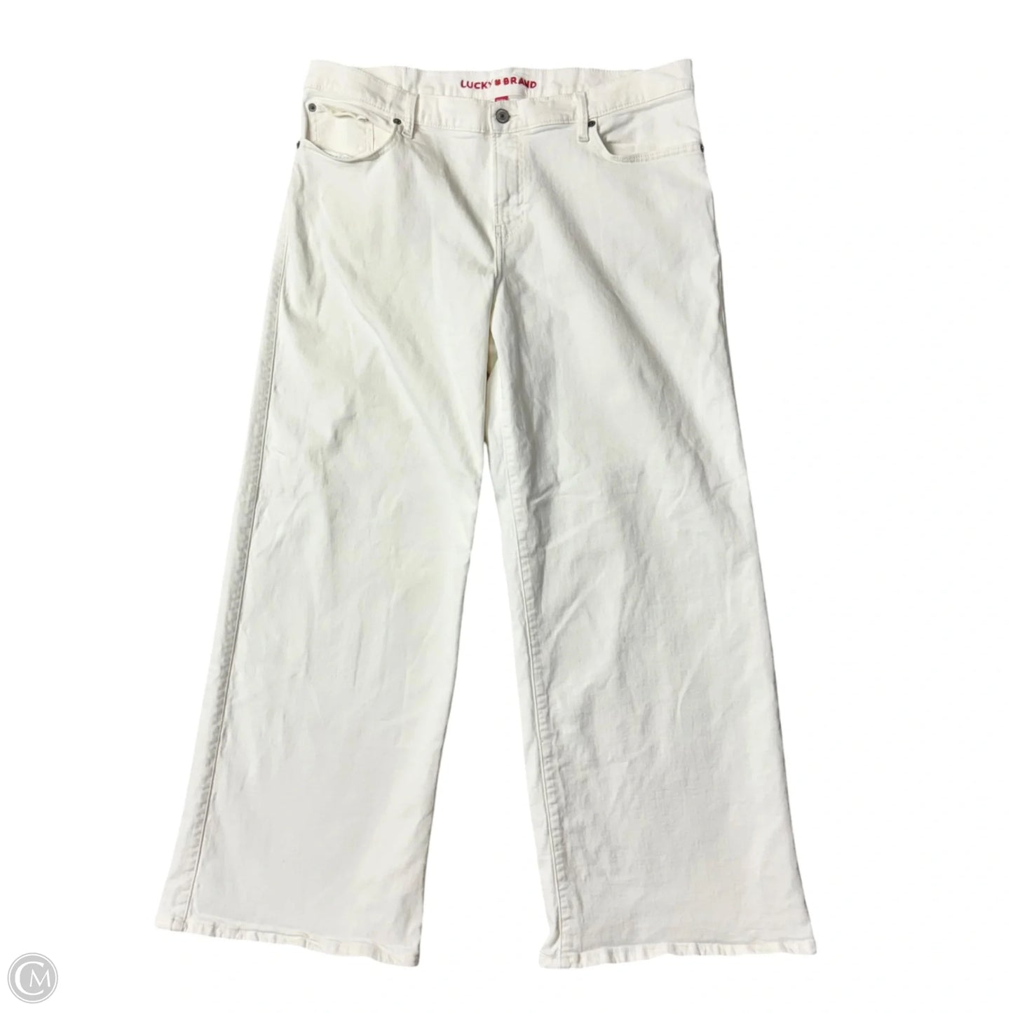 Jeans Wide Leg By Lucky Brand In White, Size: 14