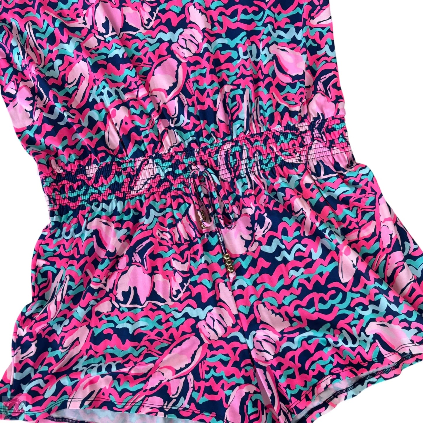 Romper Designer By Lilly Pulitzer In Blue & Pink, Size: L