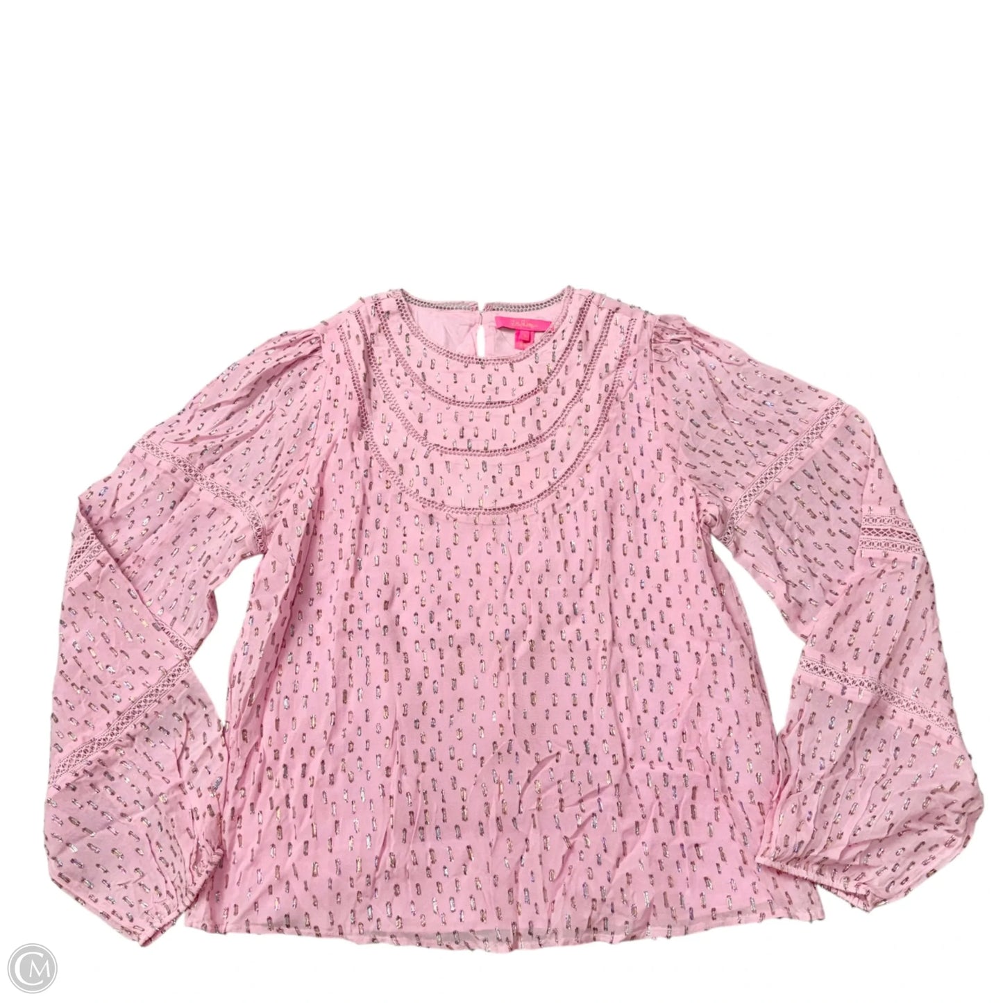 Top Long Sleeve Designer By Lilly Pulitzer In Pink, Size: M