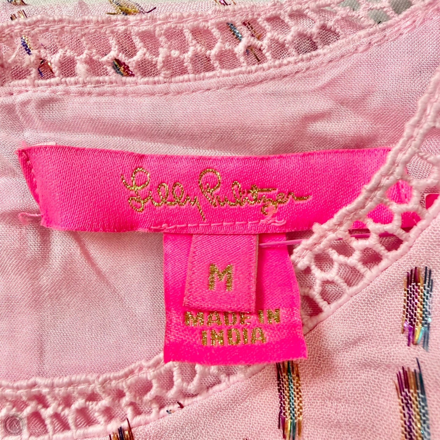 Top Long Sleeve Designer By Lilly Pulitzer In Pink, Size: M