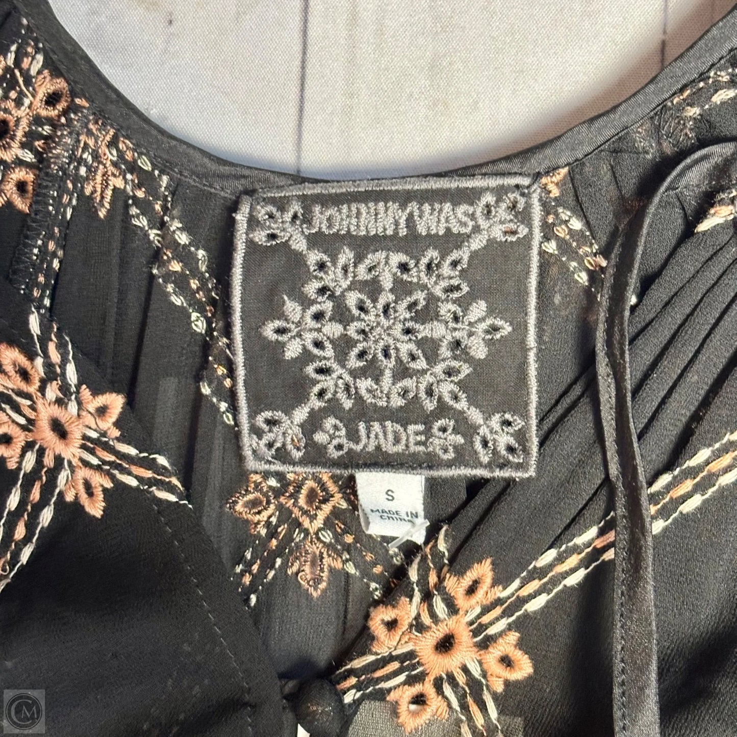 Dress Casual Short By Johnny Was In Black & Pink, Size: S