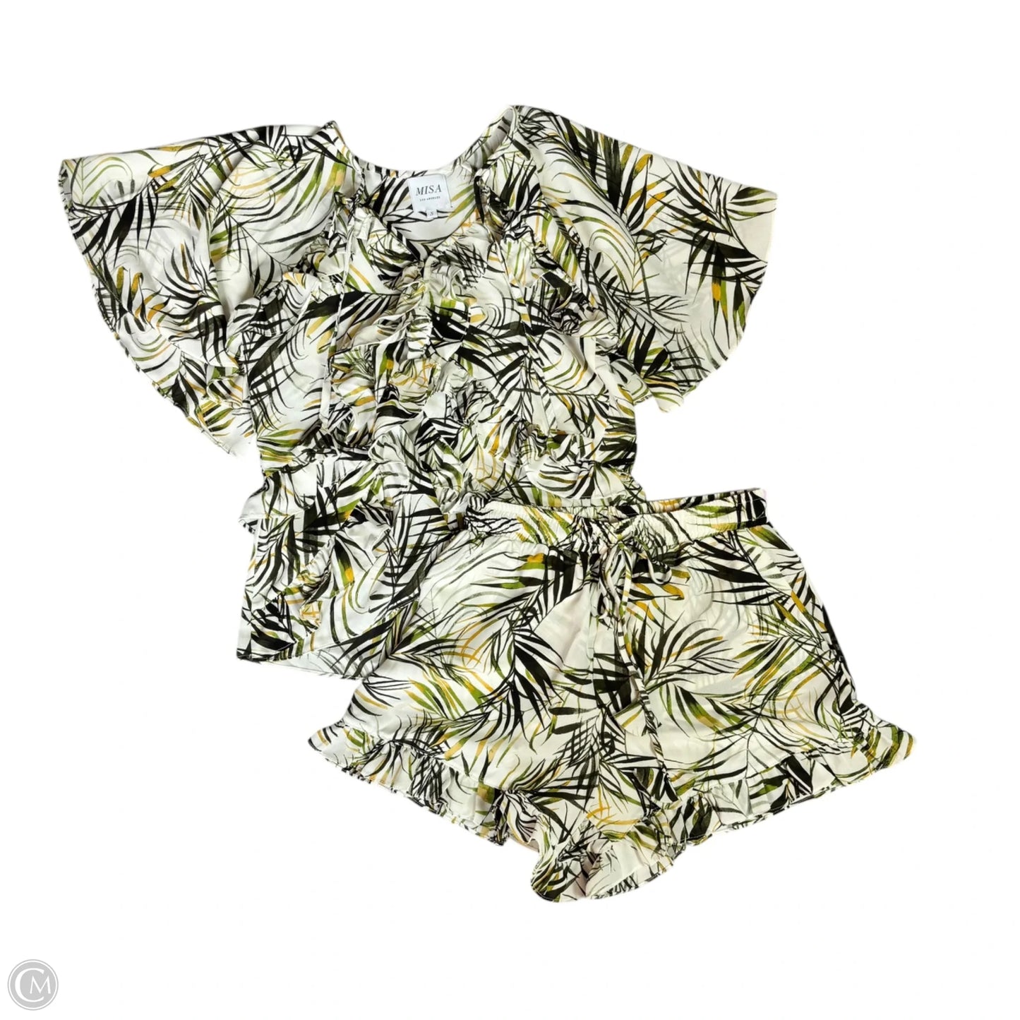Shorts Set Designer By Misa In Green & White, Size: S