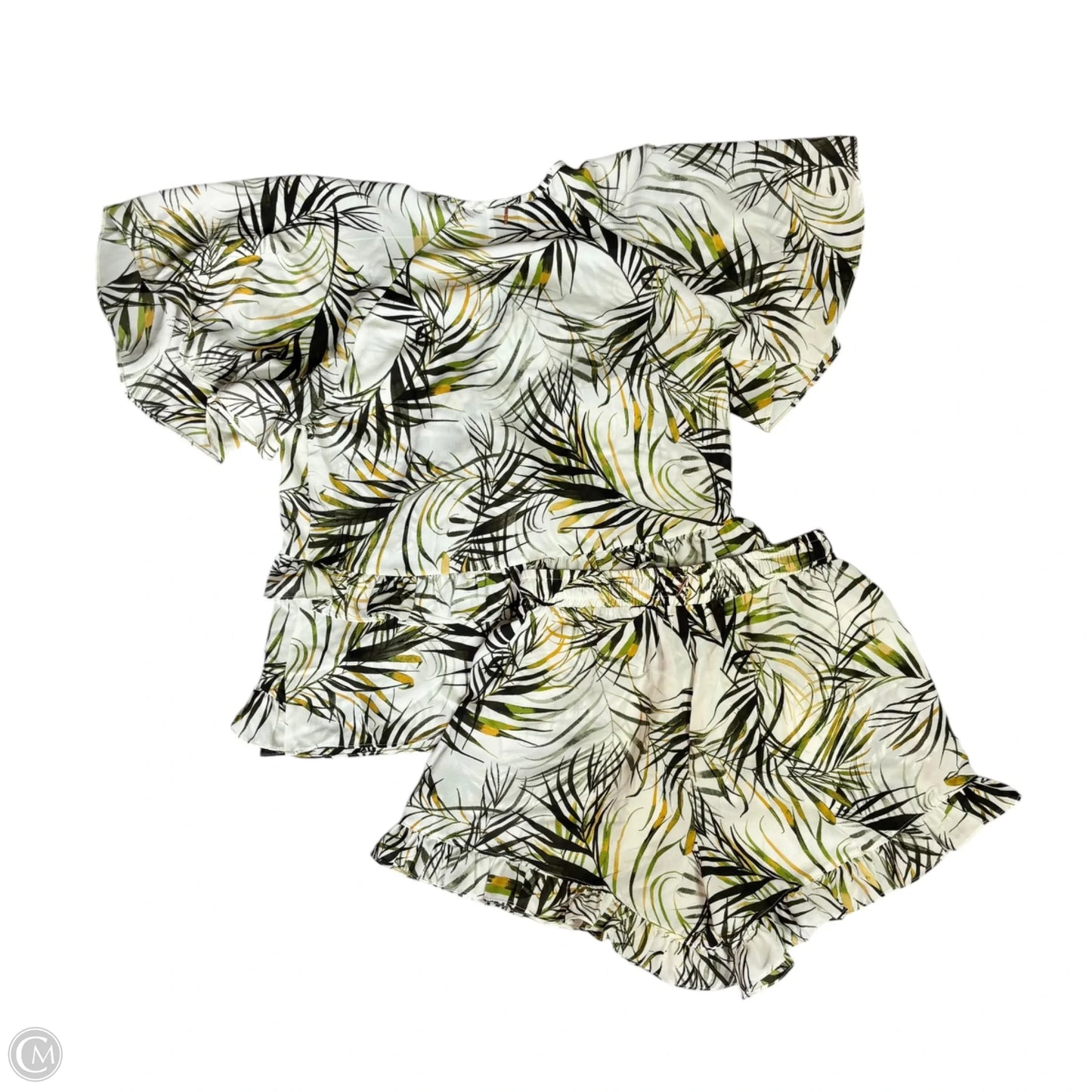 Shorts Set Designer By Misa In Green & White, Size: S