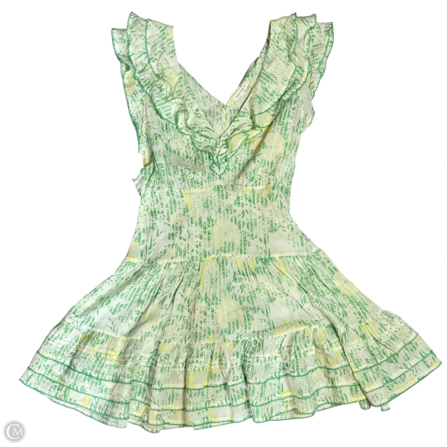 Dress Casual Short By Poupette St Barth In Green & White, Size: S