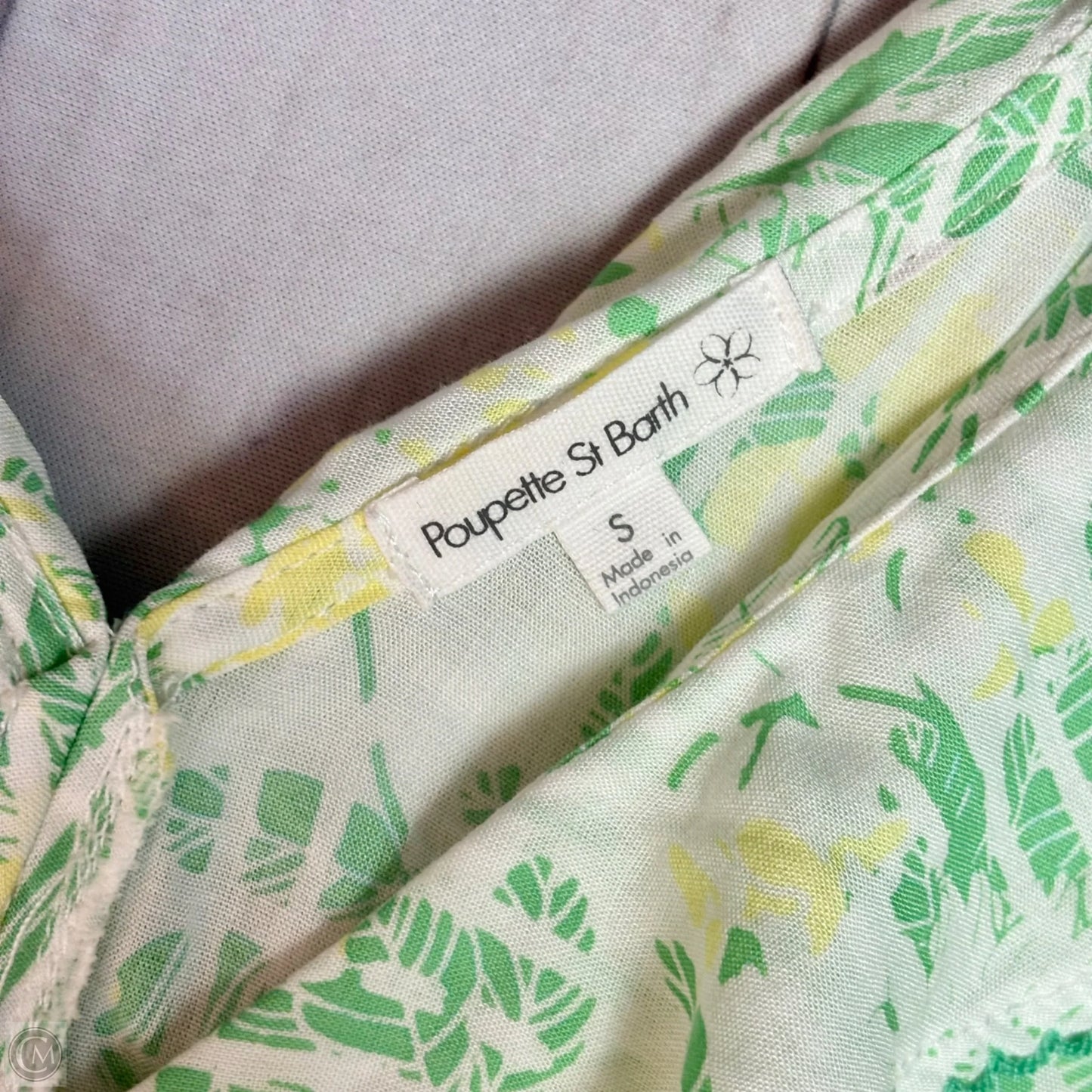Dress Casual Short By Poupette St Barth In Green & White, Size: S