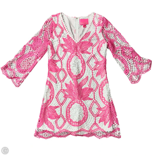 Romper Designer By Lilly Pulitzer In Pink & White, Size: Xxs