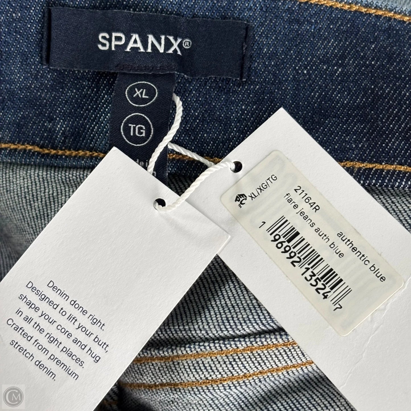 Jeans Flared By Spanx In Blue Denim, Size: Xl