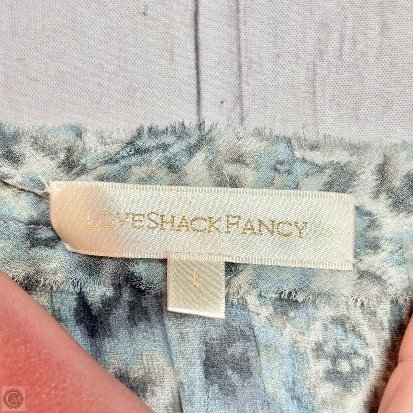 Dress Casual Short By Loveshackfancy In Blue & Grey, Size: L