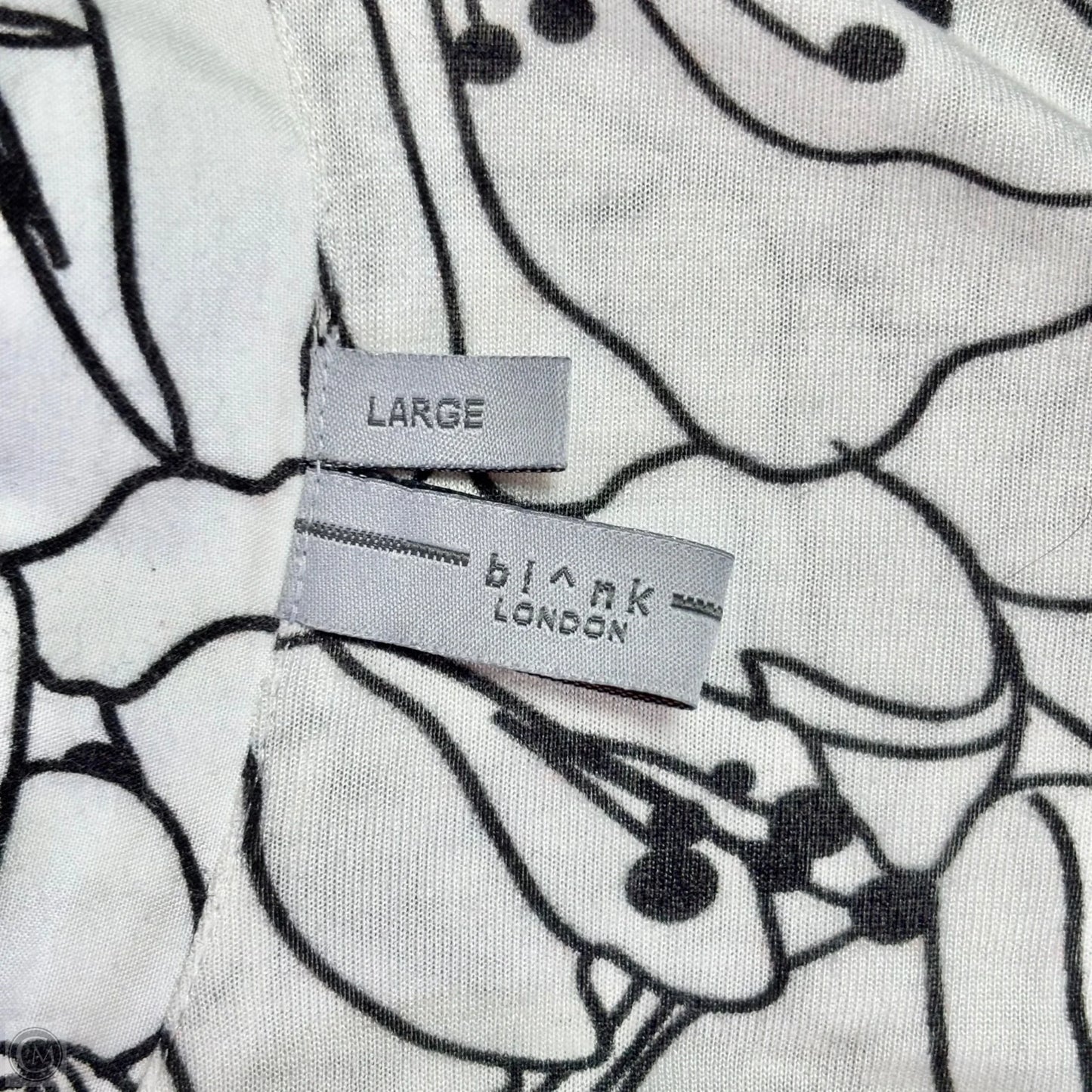 Top 3/4 Sleeve By Blank London In Black & White, Size: L