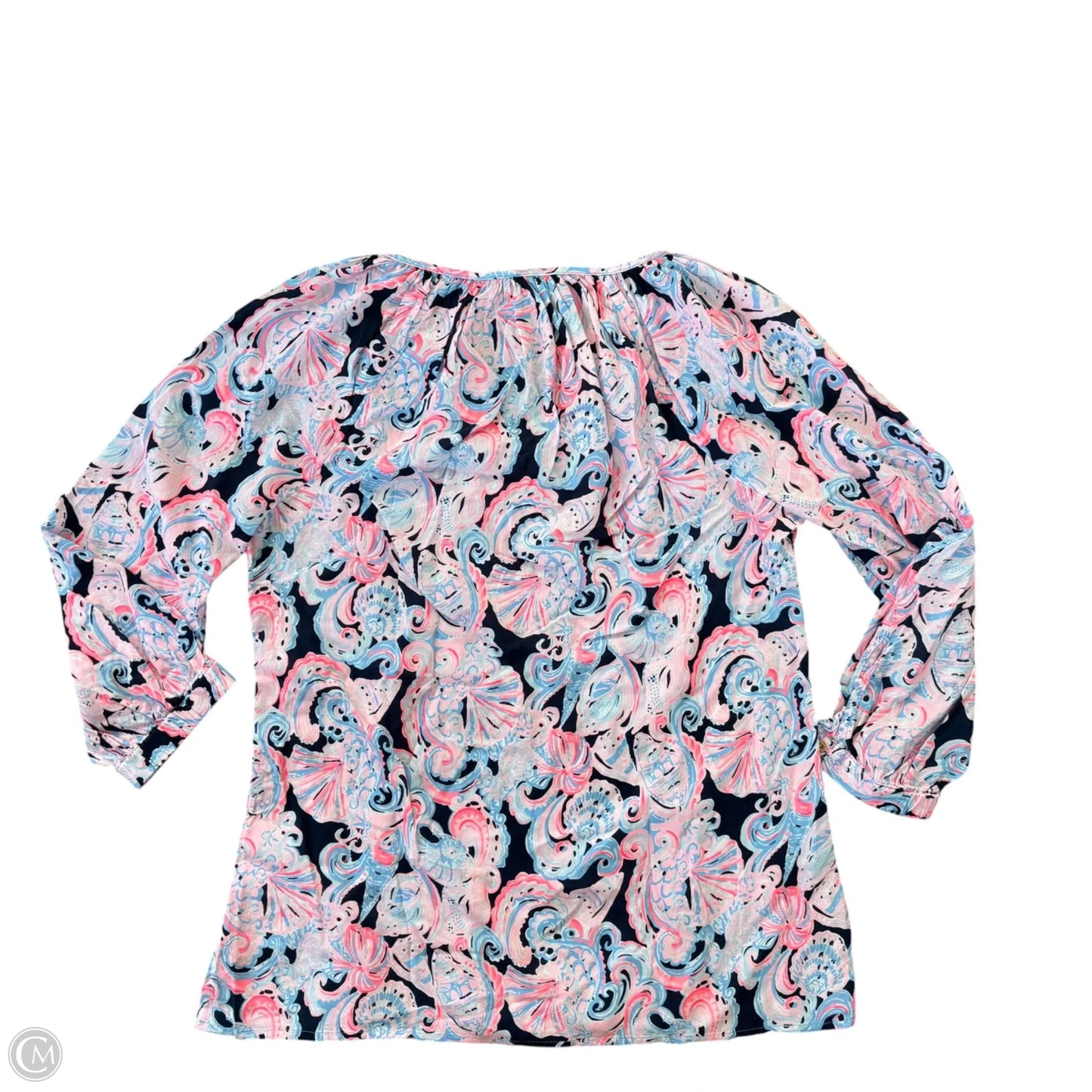 Top 3/4 Sleeve Designer By Lilly Pulitzer In Navy, Size: Xs