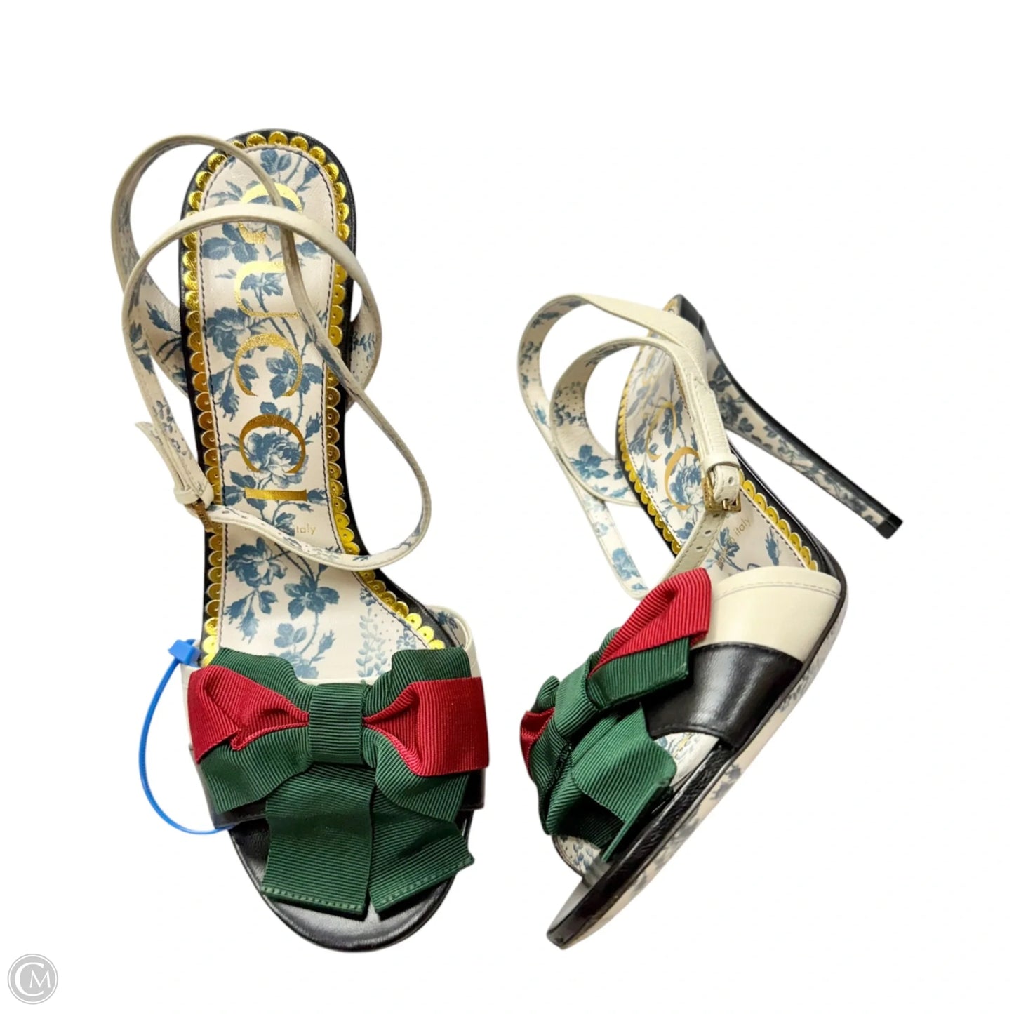 Sandals Luxury Designer By Gucci In Floral Print, Size: 9
