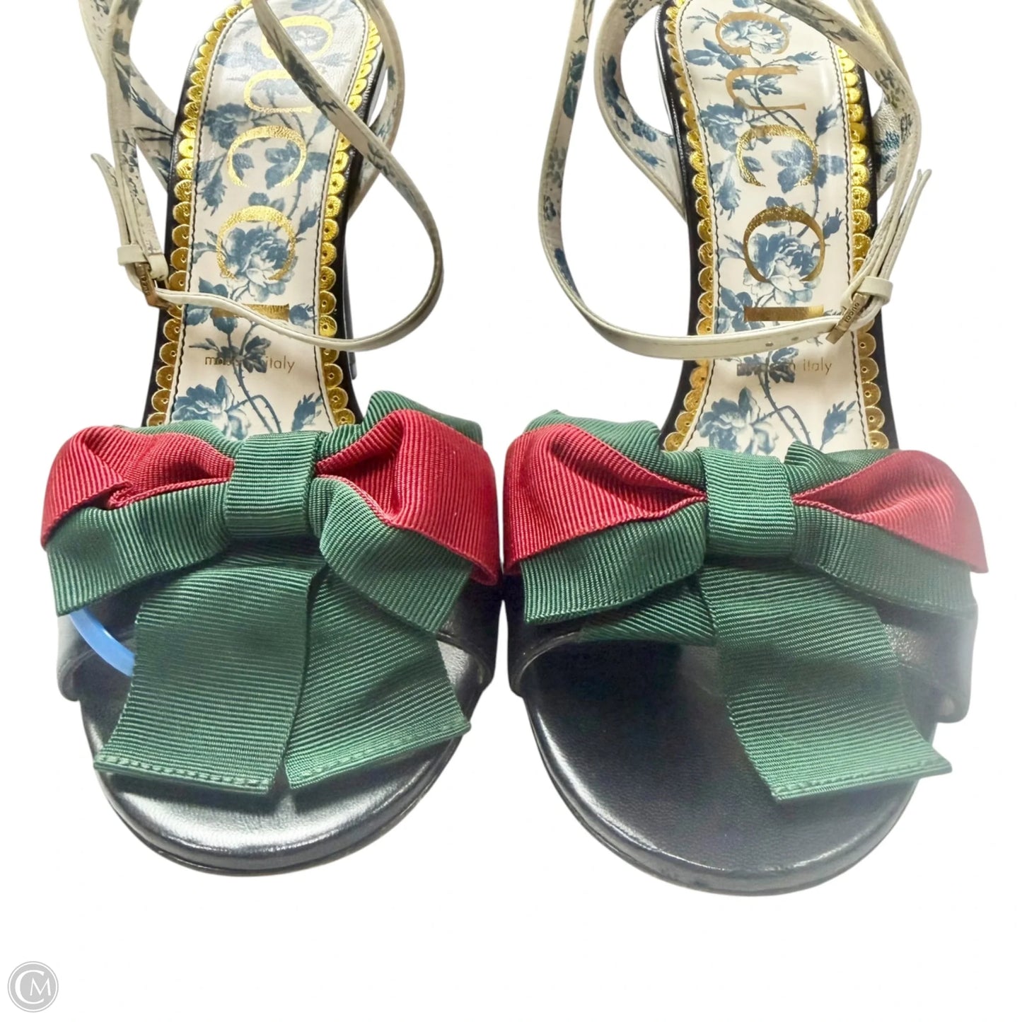 Sandals Luxury Designer By Gucci In Floral Print, Size: 9
