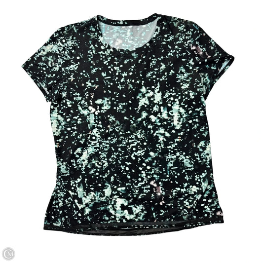 Athletic Top Short Sleeve By Lululemon In Black & Blue, Size: M