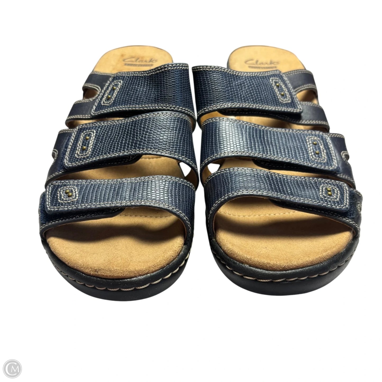Sandals Flats By Clarks In Navy, Size: 9.5