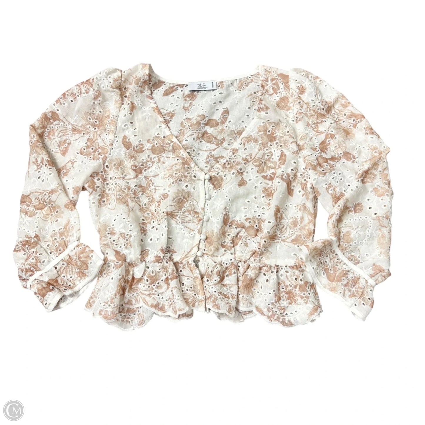Top Long Sleeve By Stile Collection In Floral Print, Size: M