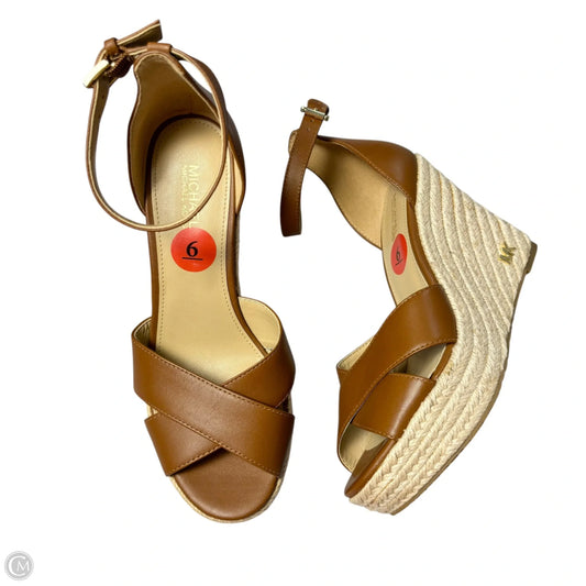 Sandals Heels Wedge By Michael By Michael Kors In Brown, Size: 6