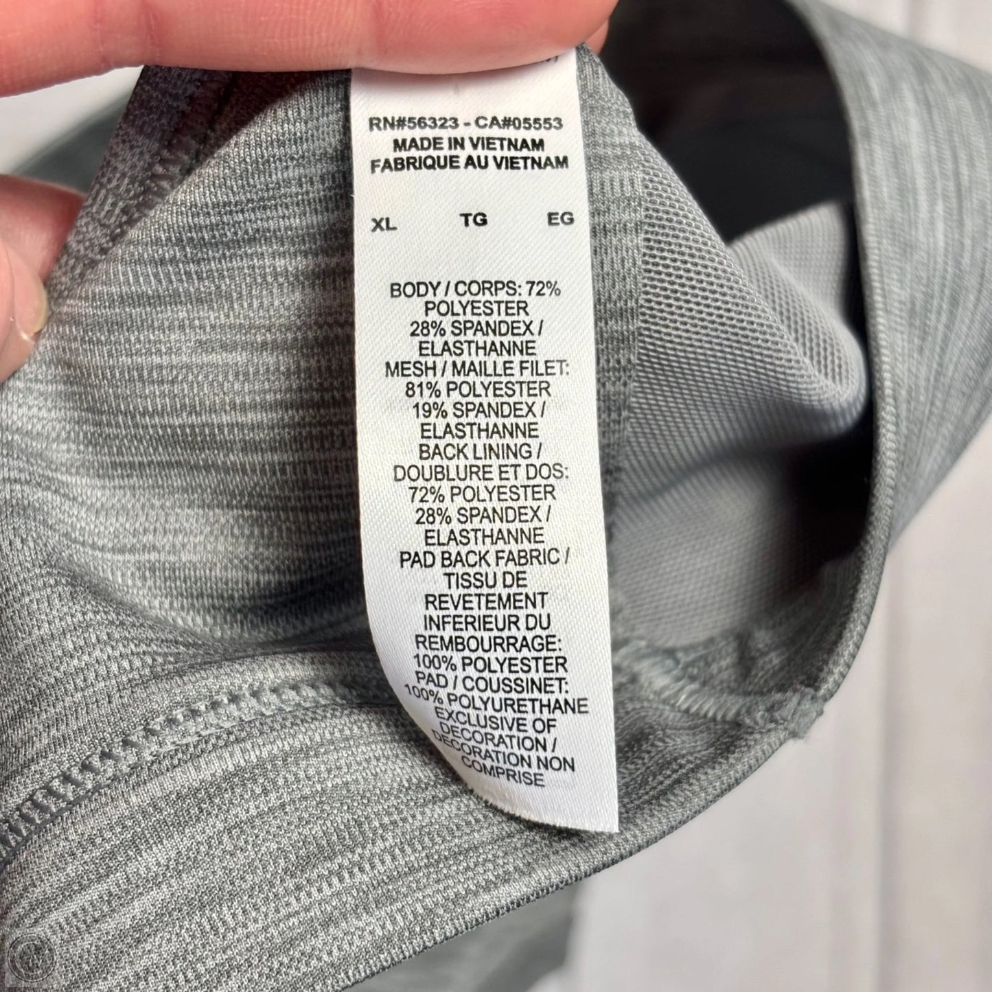 Athletic Bra By Nike Apparel In Grey, Size: Xl