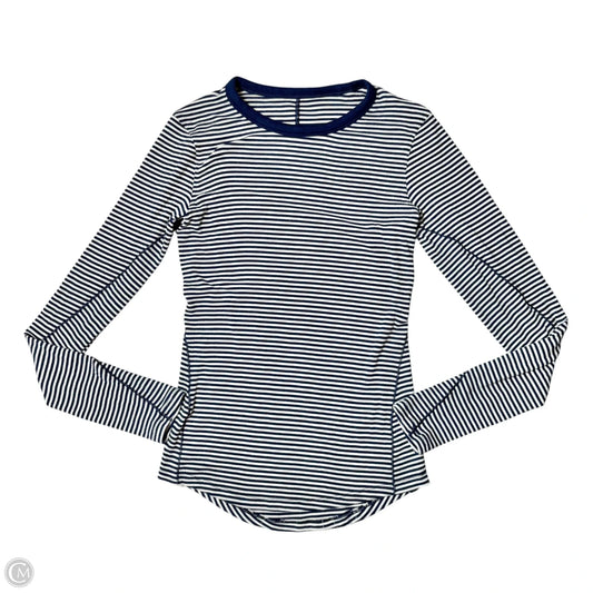 Athletic Top Long Sleeve Crewneck By Lululemon In Striped Pattern, Size: S