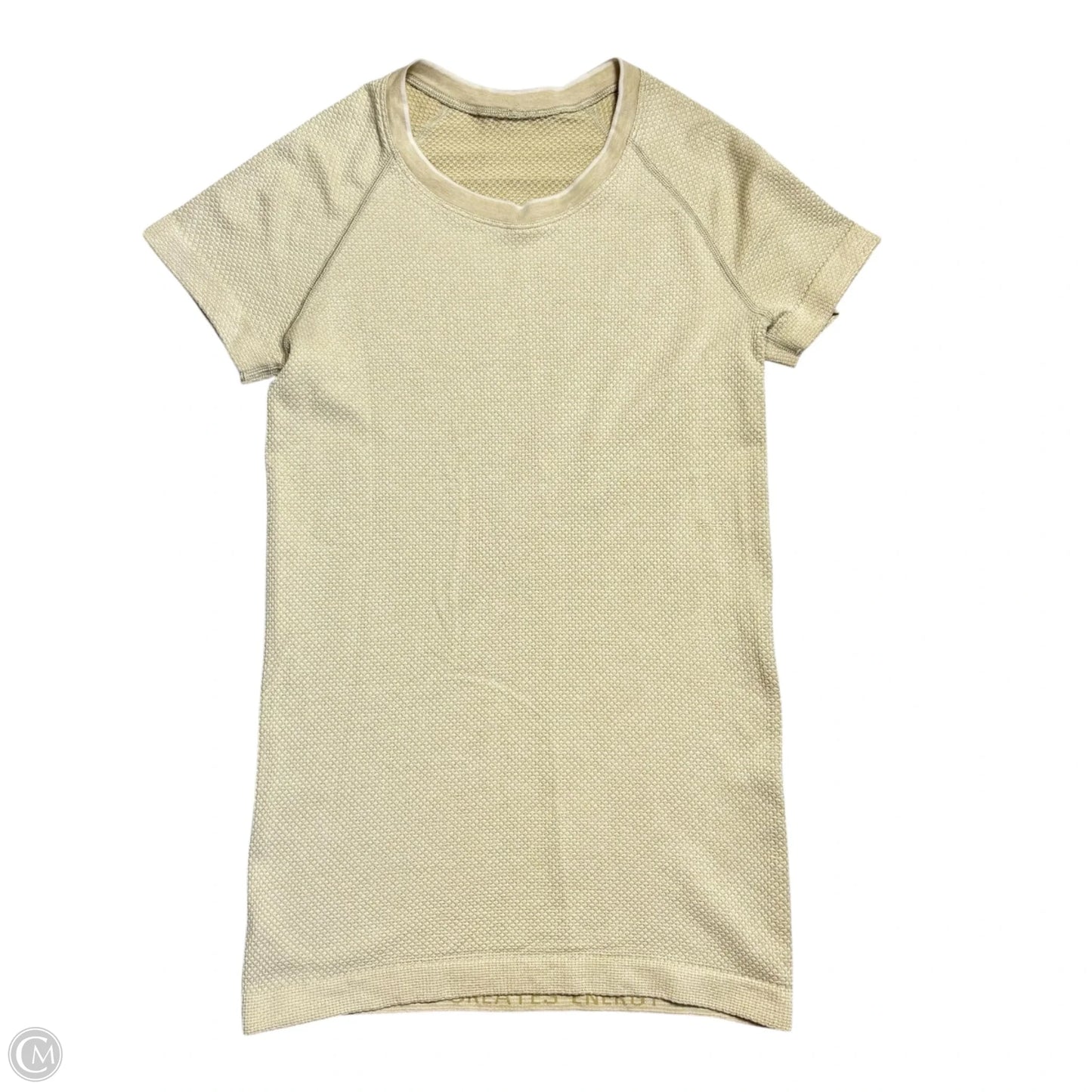 Athletic Top Short Sleeve By Lululemon In Tan, Size: S