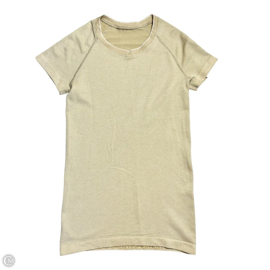 Athletic Top Short Sleeve By Lululemon In Tan, Size: S