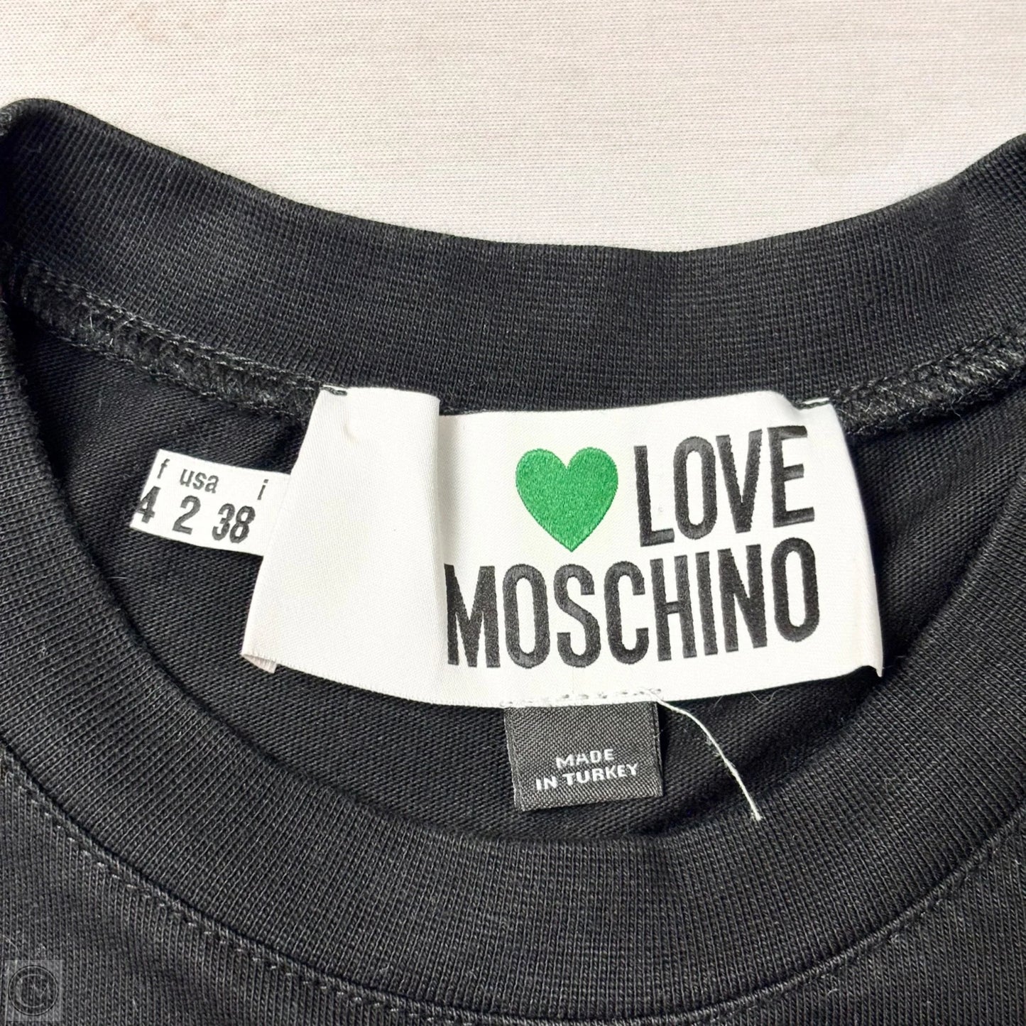Top Short Sleeve By Love Moschino In Black, Size: Xs
