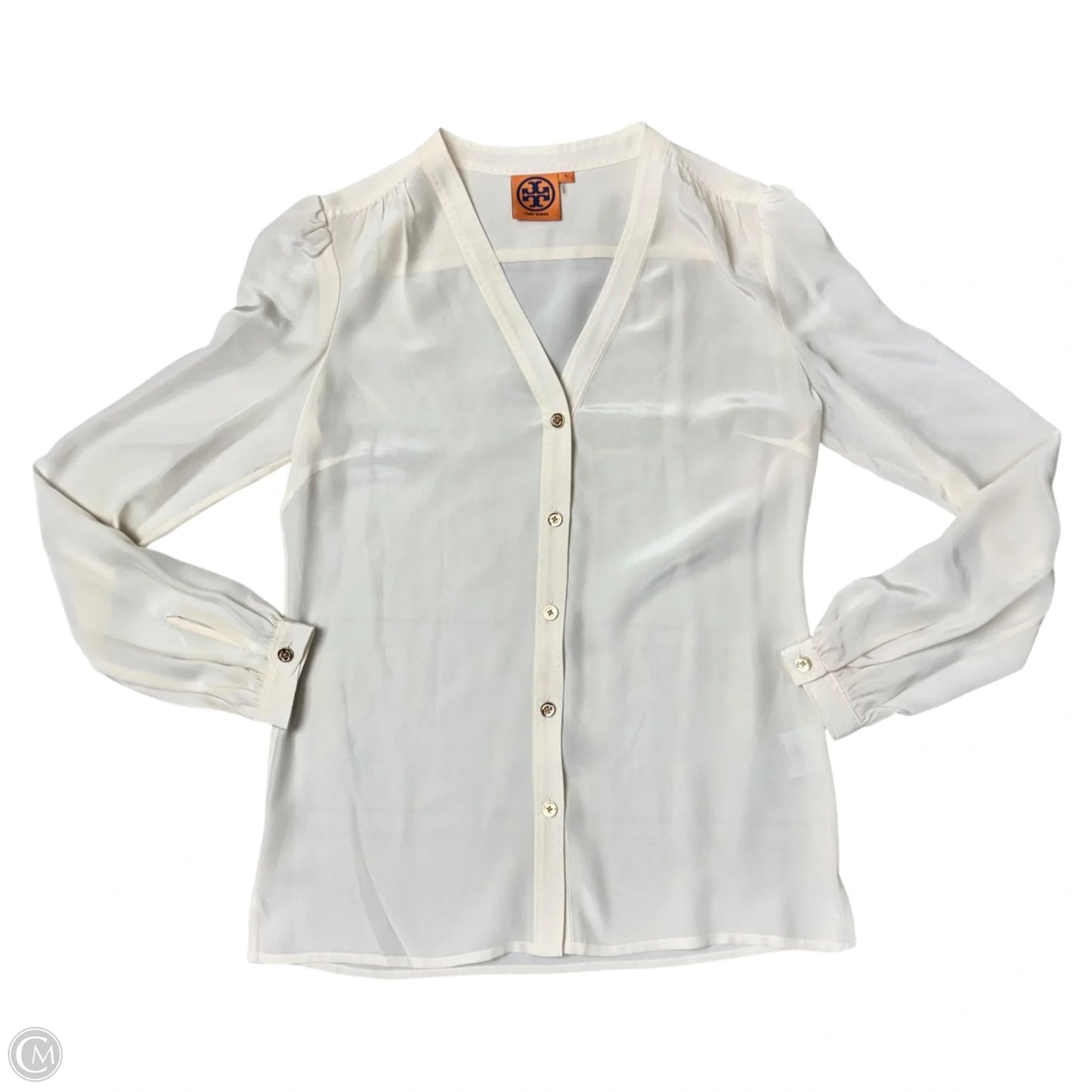 Blouse Designer By Tory Burch In Cream, Size: Xs