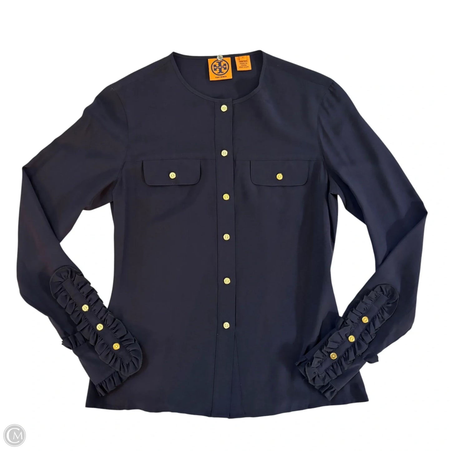 Blouse Designer By Tory Burch In Navy, Size: Xs