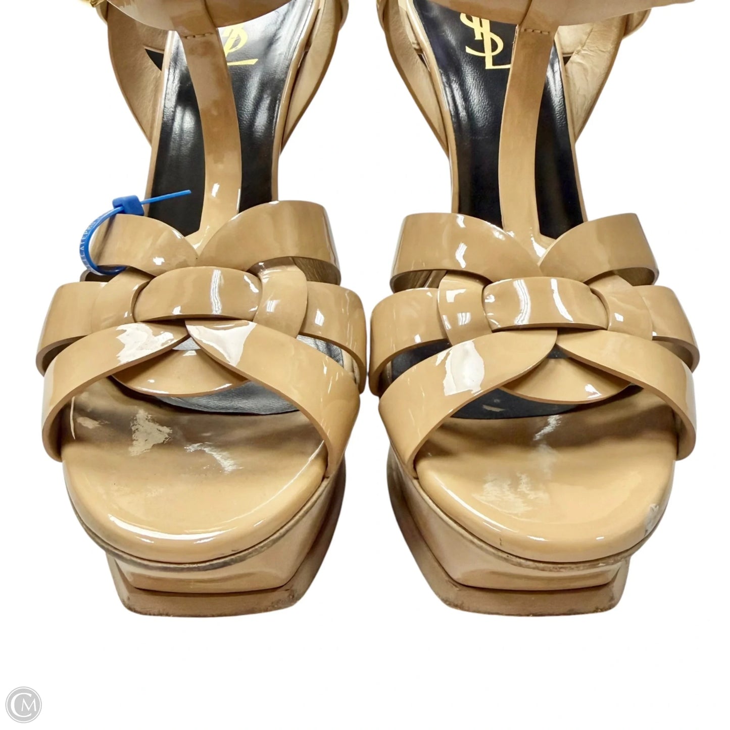 Sandals Luxury Designer By Yves Saint Laurent In Tan, Size: 10.5