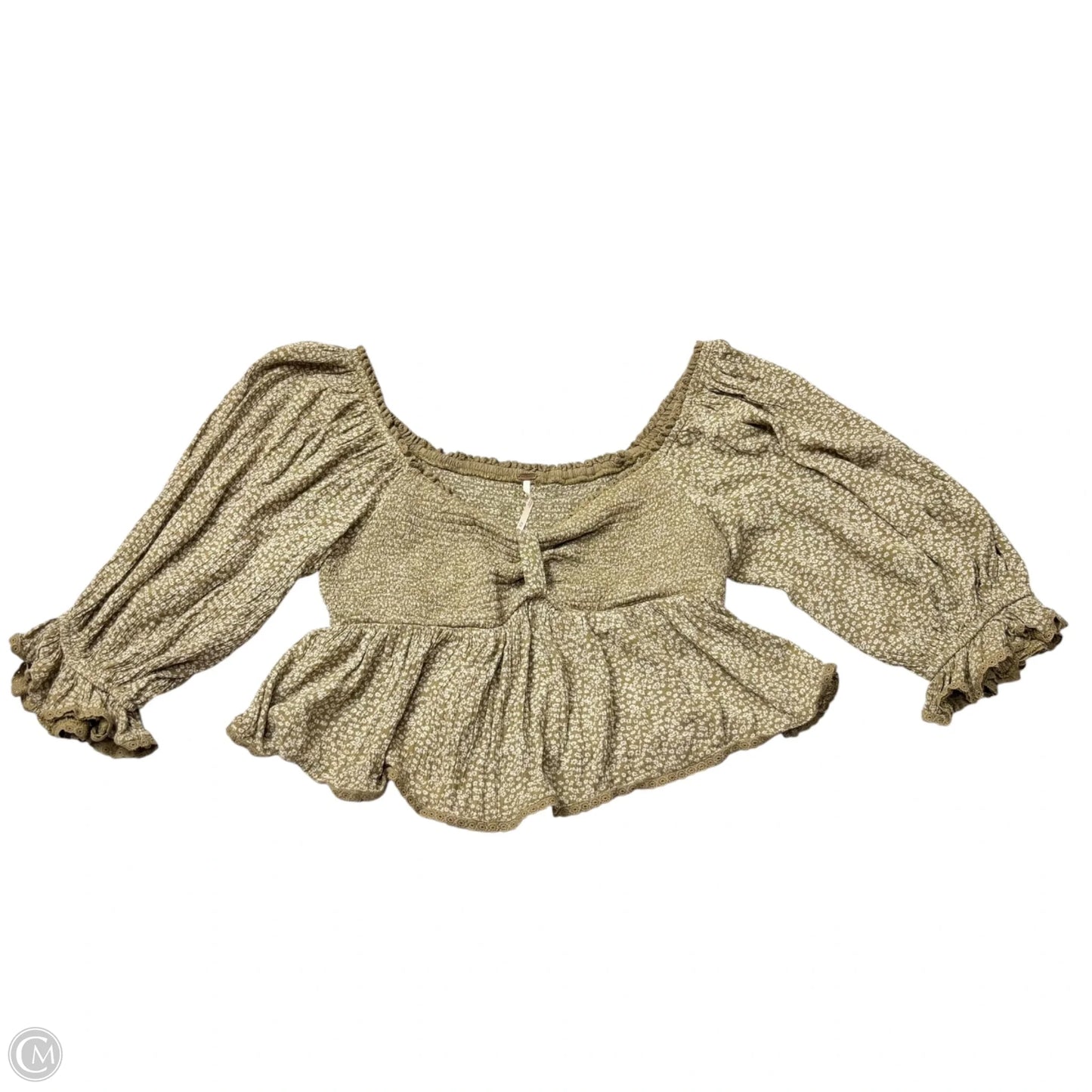 Top 3/4 Sleeve By Free People In Floral Print, Size: M