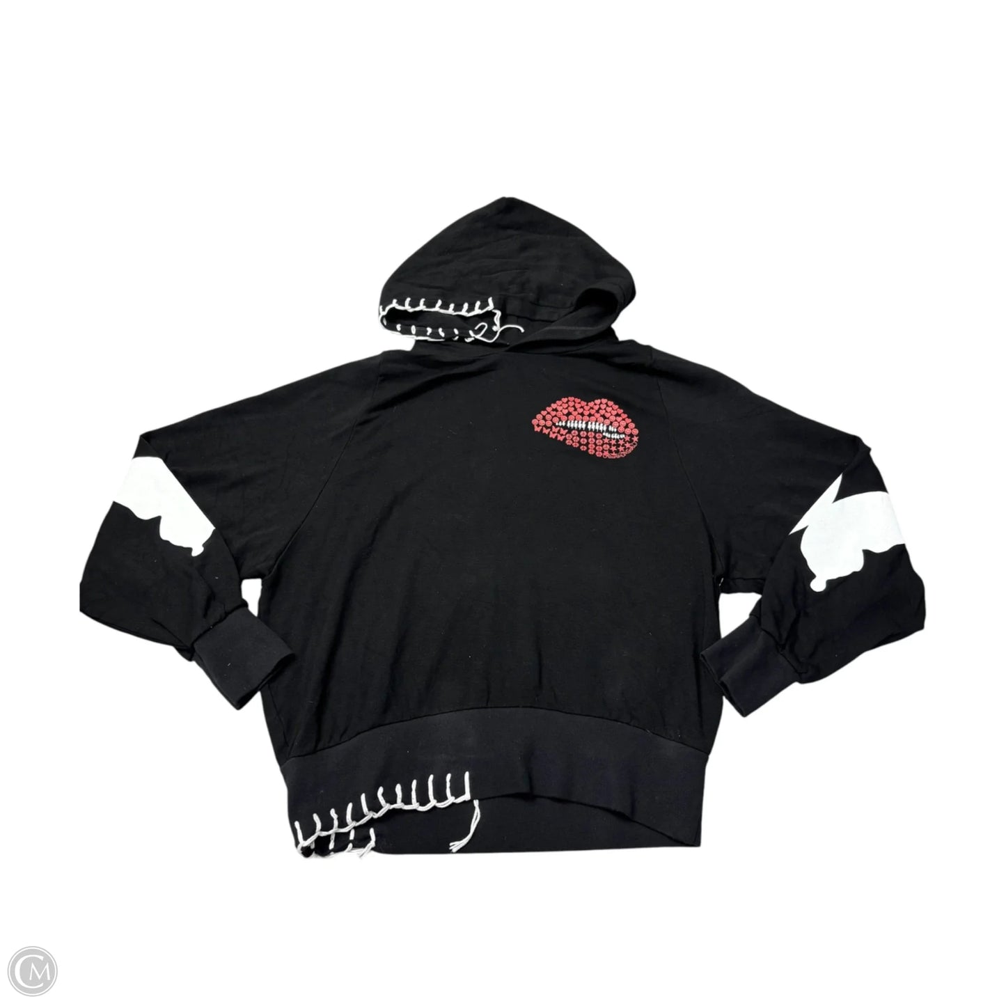 Sweatshirt Hoodie By Lauren Moshi In Black, Size: M