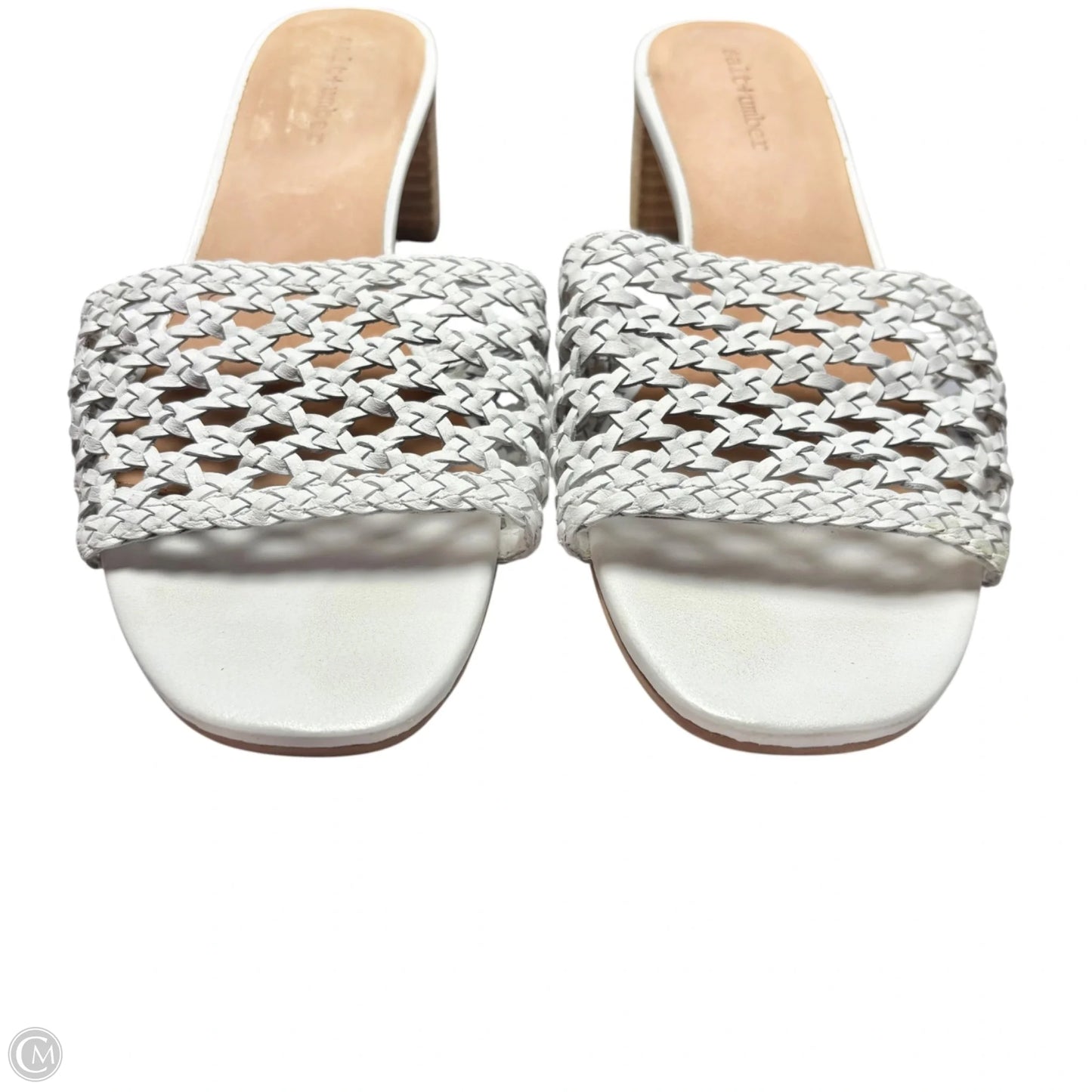Sandals Heels Kitten By Salt + Tumber In White, Size: 8