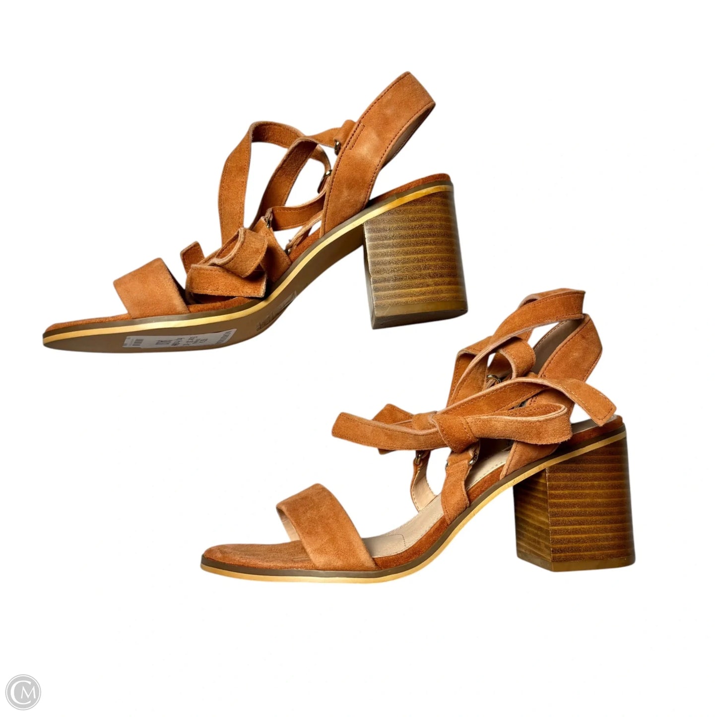 Sandals Heels Block By Topshop In Orange, Size: 7.5