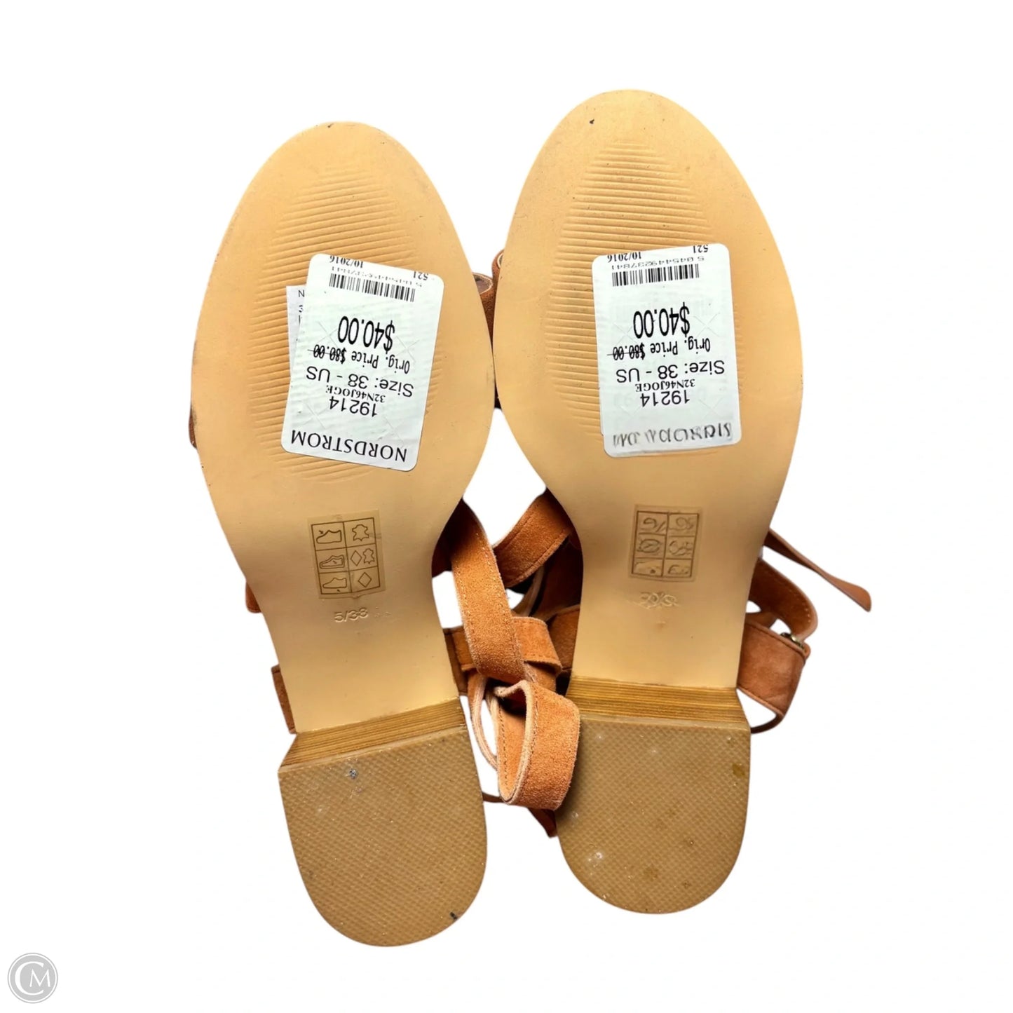 Sandals Heels Block By Topshop In Orange, Size: 7.5