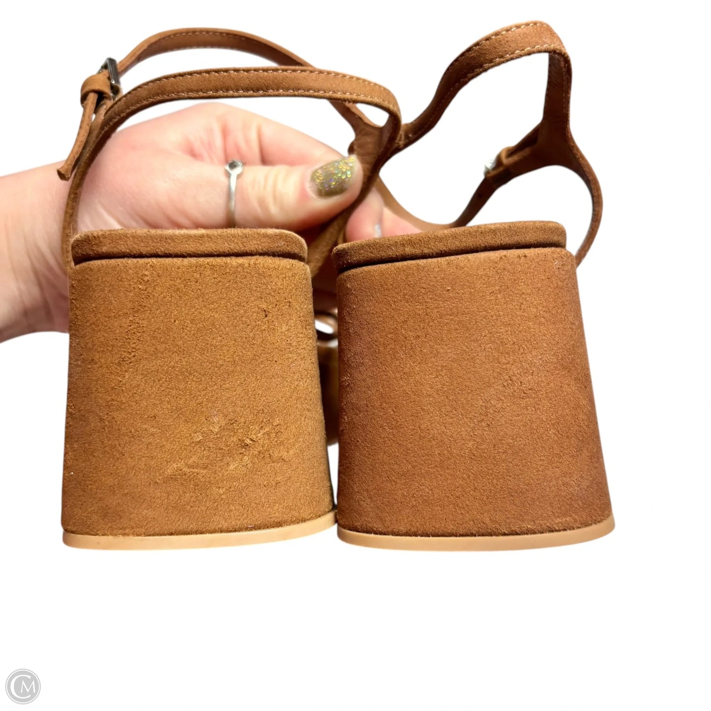 Sandals Heels Wedge By Reformation In Brown, Size: 9.5