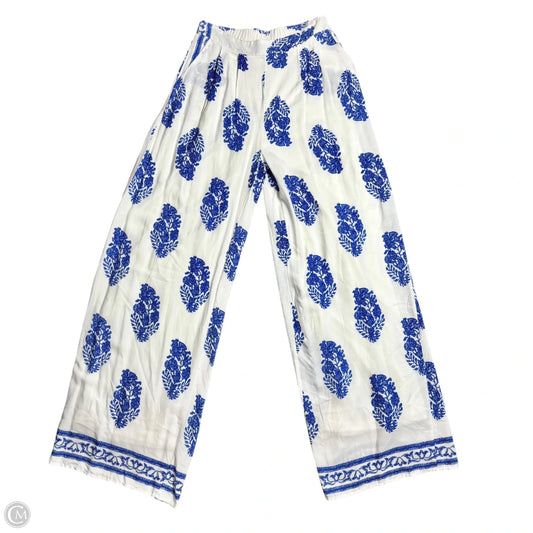 Pants Wide Leg By Dress Day In Blue & White, Size: M